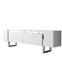 Hanah Home Mueble para TV Blanco y Dorado